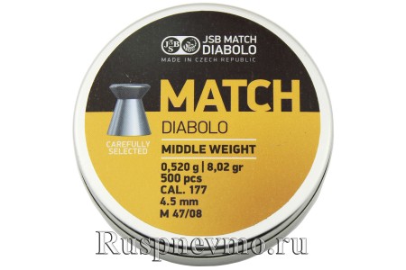 Пульки JSB Match Diabolo Yellow 500 шт